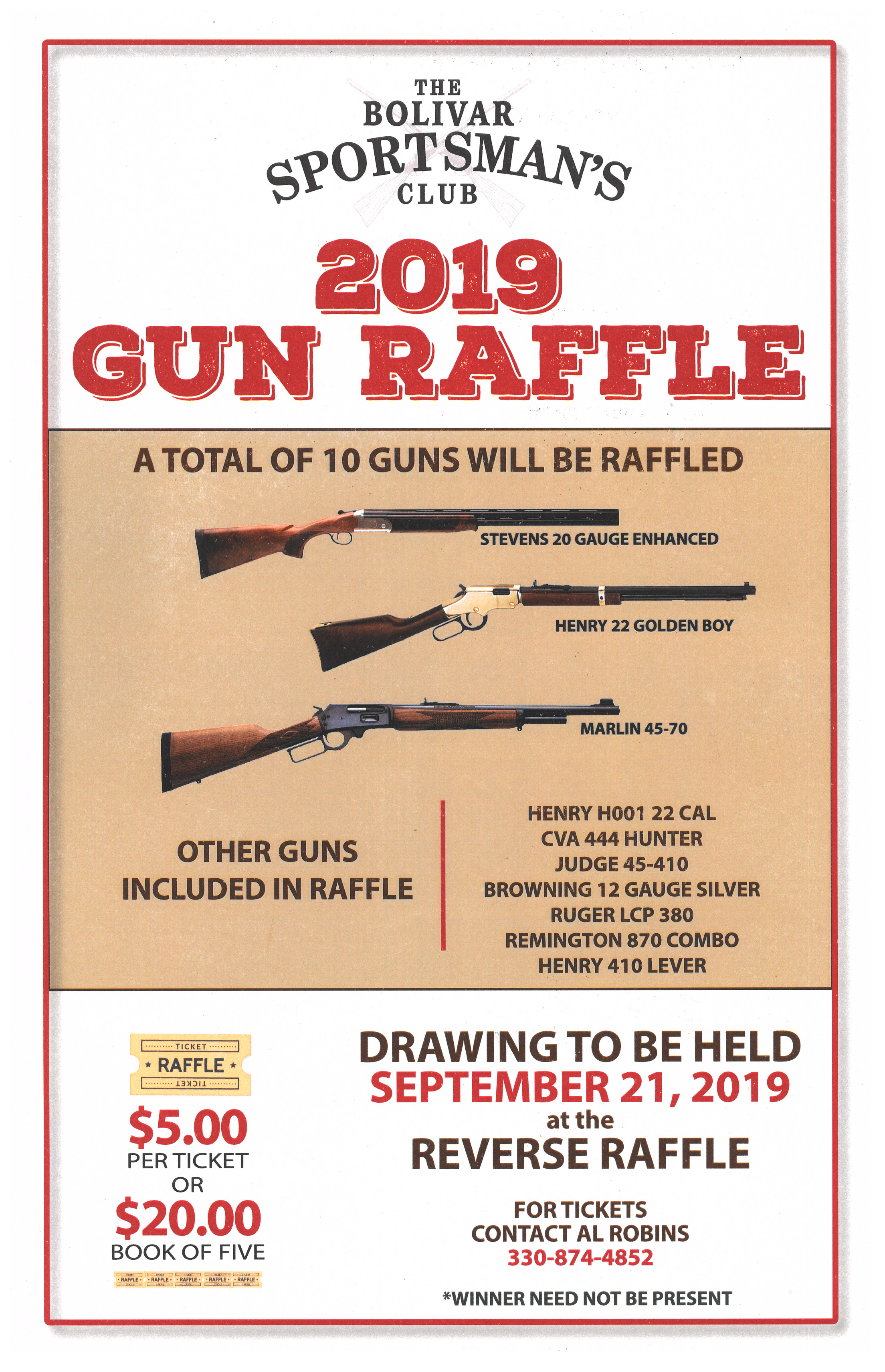 image of gun raffle poster